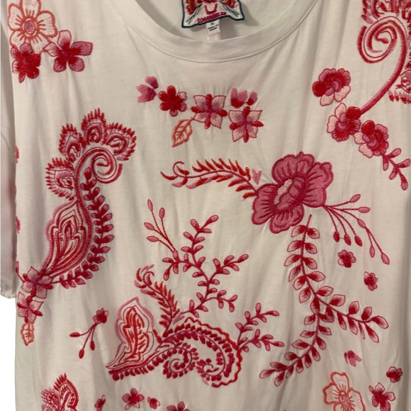 Johnny Was Women’s Cassia Swing Tee White W/ Pink Floral Sz XL - Picture 3 of 15